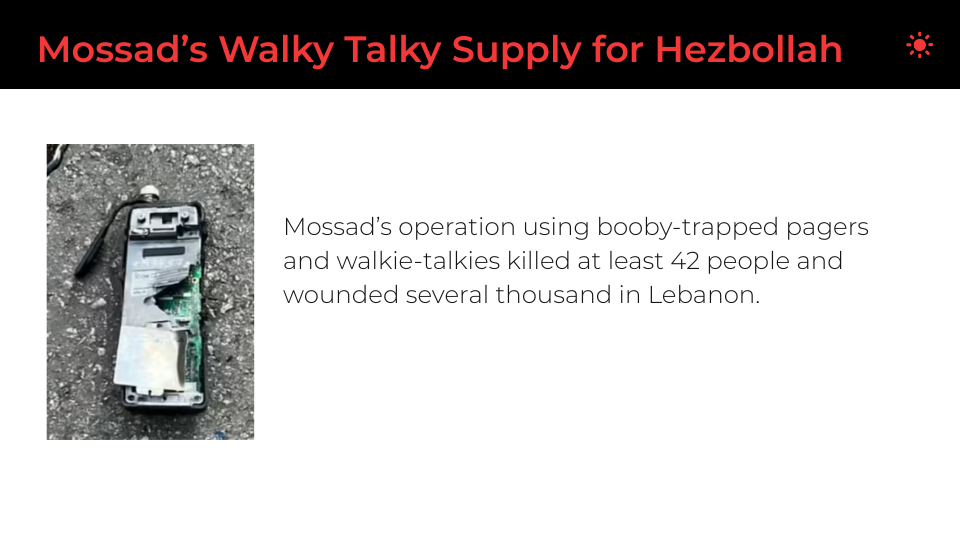 Mossads Walky Talky Supply For Hezbollah